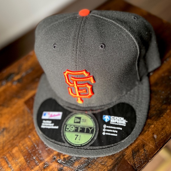 SF Giants New Era 59Fifty Hat San Francisco Black 7 3/4 Fitted Cap "NEW" - Picture 3 of 7